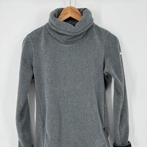 Nike Dri-FIT Women's Gray Tunic Pocket Fleece Shawl Collar Pullover Top‎ XS